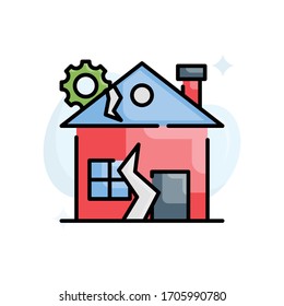 Disaster Management vector illustration. Filled outline style icon. Technology & Smart Working symbol. 