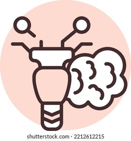 Disaster motor pollution, illustration, vector on white background.