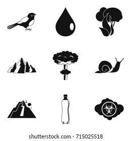 Disaster in nature icon set. Simple set of 9 disaster in nature vector icons for web design isolated on white background