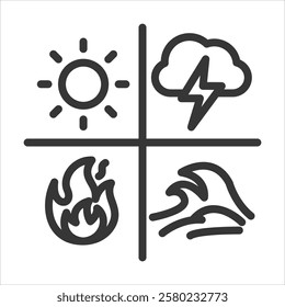 Disaster Outline Icon Vector Illustration