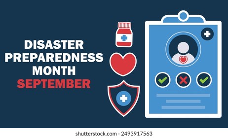 Disaster Preparedness Month vector banner design. Happy Disaster Preparedness Month modern minimal graphic poster illustration.