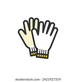 Productos de prevención de desastres. Icono de guantes de trabajo.