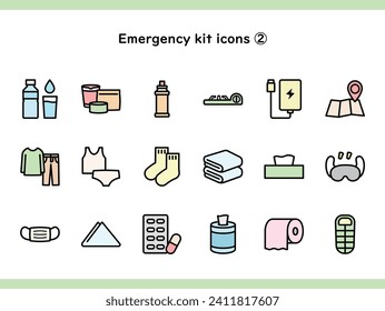 Disaster Prevention Icon Set 002, Useful Objects in the Event of a Disaster