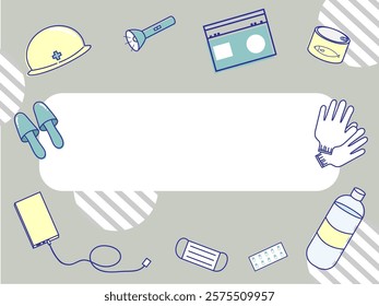 It is disaster prevention illustration frame.
