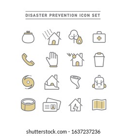 DISASTER PREVENTION LINE ICON SET
