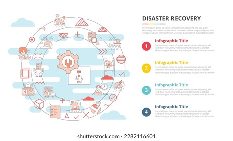 disaster recovery concept for infographic template banner with four point list information