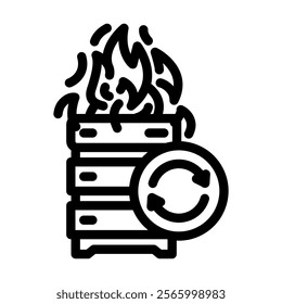 disaster recovery data center line icon vector. disaster recovery data center sign. isolated contour symbol black illustration