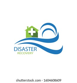 Disaster recovery logo vector illustration
