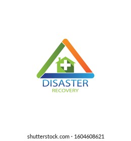 Disaster recovery logo vector illustration