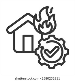 Disaster Recovery Outline Icon Vector Illustration