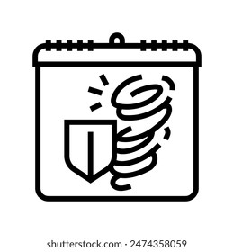 disaster reduction international day line icon vector. disaster reduction international day sign. isolated contour symbol black illustration