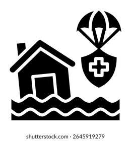 Disaster Relief Icon Glyph Vector Illustration