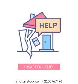 Disaster Relief - Modern Colored Line Design Style Icon