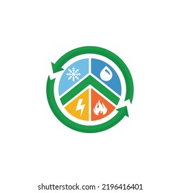 Disaster Restoration Logo Design. Emblem Vector Illustration.