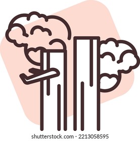 Disaster terrorism, illustration, vector on white background.