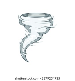 disaster tornado cartoon. destruction cloud, thunderstorm clouds, wind hurricane disaster tornado sign. isolated symbol vector illustration