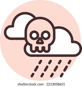 Lluvia tóxica de desastres, ilustración, vector sobre fondo blanco.