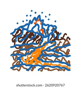 disaster volcano eruption doodle icon sketch vector. disaster volcano eruption sign. isolated symbol illustration