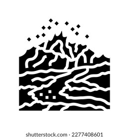 disaster volcano eruption glyph icon vector. disaster volcano eruption sign. isolated symbol illustration