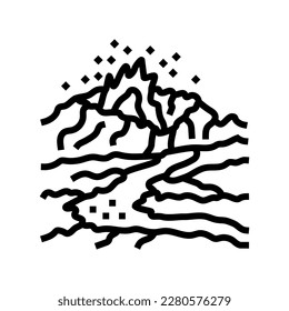 disaster volcano eruption line icon vector. disaster volcano eruption sign. isolated contour symbol black illustration