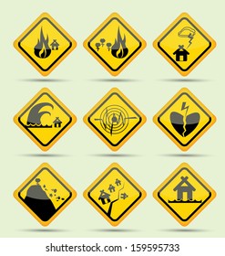 Disaster warning sign. Can be used for Mobile device and computer.