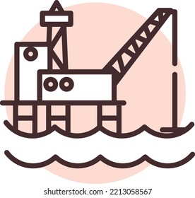 Disaster water pollution, illustration, vector on white background.
