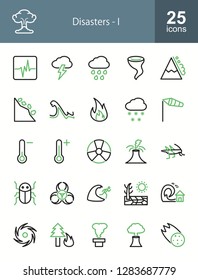 Disasters Line Icons