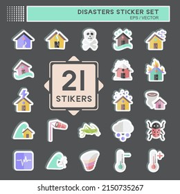 Disasters Sticker Set. suitable for nature symbol. color mate style. simple design editable. design template vector. simple symbol illustration
