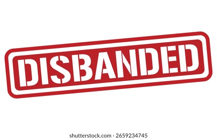 VECTOR de texto de sello rojo DISUELTO, sello de goma
