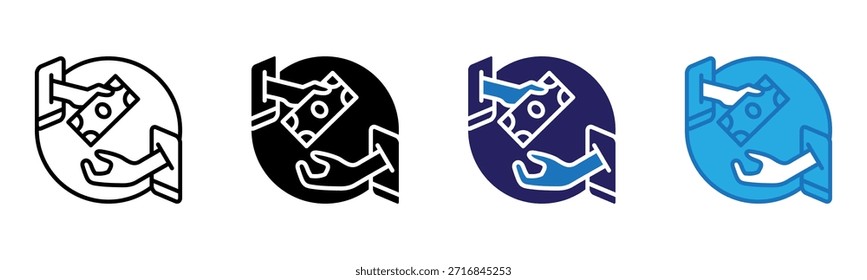 Icono de desembolso Multi Style Ilustración vectorial