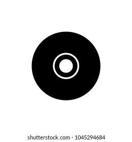 Disc black circular shape icon illustration isolated vector sign symbol