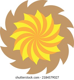 Disc with Blades. Vector image with white background.