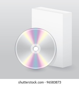 Disc with blank box on grey background