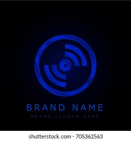 Disc blue chromium metallic logo