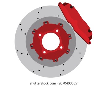 Disc brake car wheel vector illustration flat design