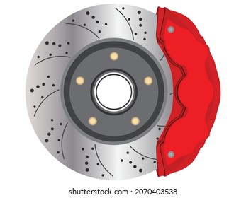 Disc brake car wheel vector illustration flat design