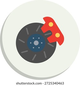 Disc Brake Flat Circle Style Icon