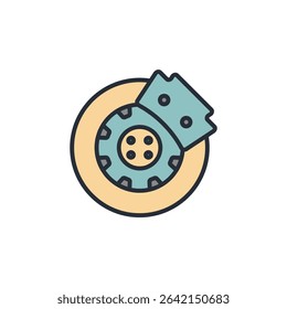 disc brake icon collection .design style with background