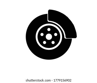 Disc brake icon of type outline Brake pump system Isolated vector sign symbol. White background illustration