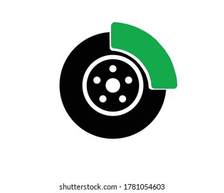 Disc brake icon of type outline Brake pump system Isolated vector sign symbol. White background illustration