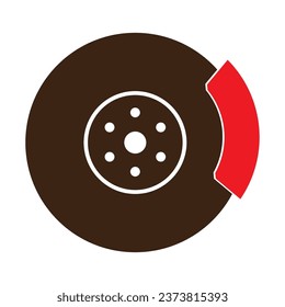 Diseño de símbolo de la ilustración del vector del freno de disco