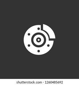 disc brake icon vector. disc brake sign on black background. disc brake icon for web and app