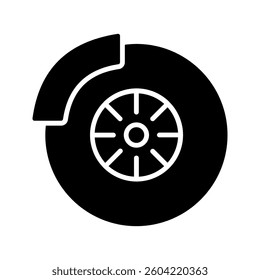 disc brake icon vector. disc brake sign color editable