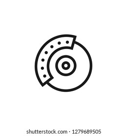 Disc brake isolated icon on white background, auto service, repair, car detail