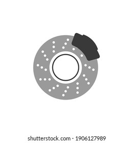 Scheibenbremse einzeln auf weißem Hintergrund, Auto-Service, Reparatur, Autodetails