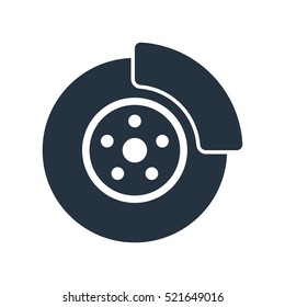 disc brake isolated icon on white background, auto service, repair, car detail 