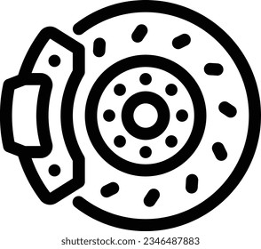 Disc Brake Line Icon - Single Icon, Vector
