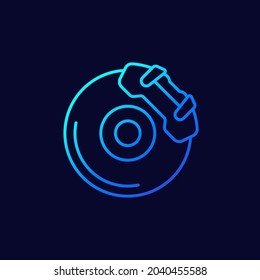 disc brake line icon, vector
