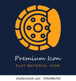 Disc Brake premium material ui ux isolated vector icon in navy blue and orange colors svg