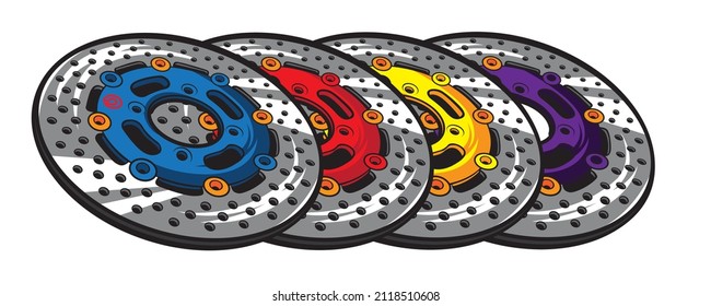 Disc brake shock absorber vector illustrator image for t-shirt designs, logos, icons, etc.